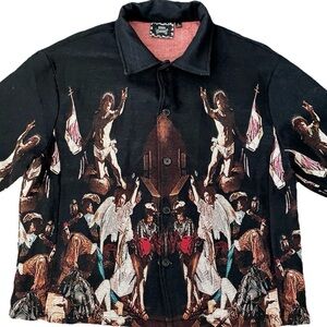 REBEL VENGEANCE Baroque TAPESTRY Art Print Mens JACKET NWT Size Large